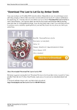 *Download<PDF> The Last to Let Go by Amber Smith