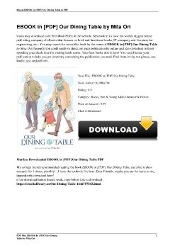 EBOOK in [PDF] Our Dining Table by Mita Ori