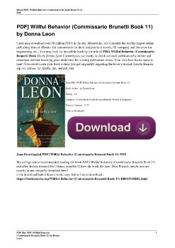 PDF] Willful Behavior (Commissario Brunetti Book 11) by Donna Leon