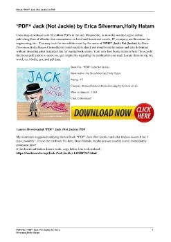 *PDF^ Jack (Not Jackie) by Erica Silverman,Holly Hatam