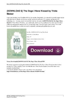 [DOWNLOAD $] The Dogs I Have Kissed by Trista Mateer