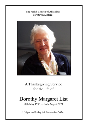 List Margaret revised