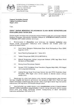 SURAT SIARAN PELAKSANAAN EMK 2018 - JPNJ&BKEW