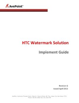 APPS-4797 HTC Corporation Taiwan HTC Watermark Solution Implement Guide