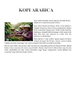 Kopi Arabica memiliki sejarah yang kaya dan unik_Neat