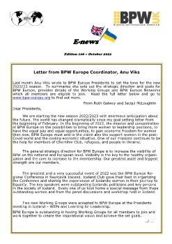 BPWUK - E-news - Edition 106 - October 2022