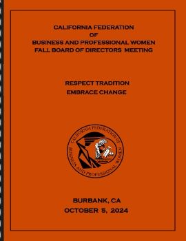 FALL BOARD OF DIRECTORS MEETING PACKAGE - BURBANK OCTOBER 5, 2024.