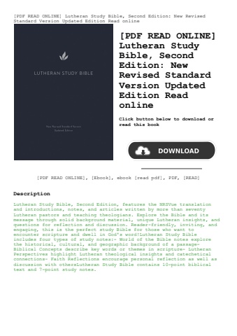 [pdf read online] lutheran study bible  second edition new revised standard version updated edition
