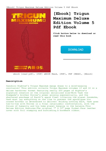 [ebook] trigun maximum deluxe edition volume 5 pdf ebook