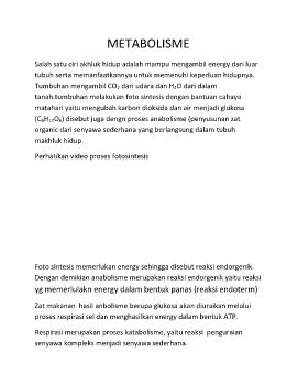 METABOLISME