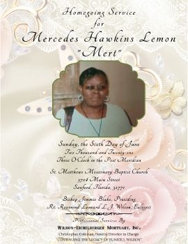 Homegoing Service for Mercedes Hawkins Lemon