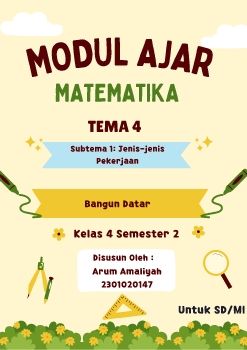 Kuning Hijau Ilustrasi Lucu Sampul Modul Ajar Matematika Dokumen A4