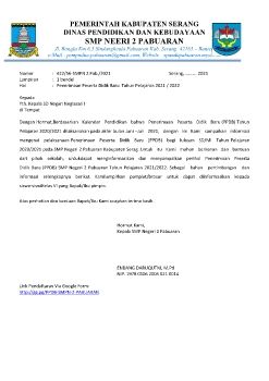 PEMBERITAHUAN PPDB 20212022
