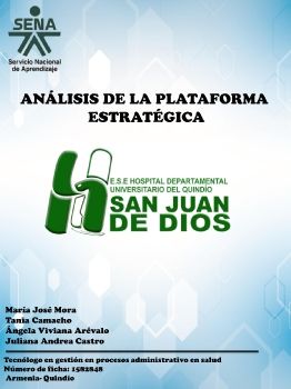 Análisis de Plataforma Estratégica - Hospital Universitario del Quindio San Juan de Dios