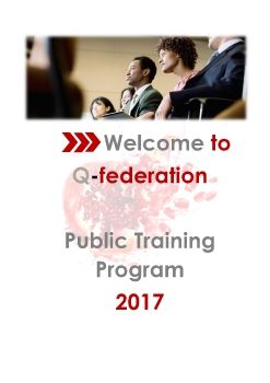 Q-Federation Public Training Program 2017