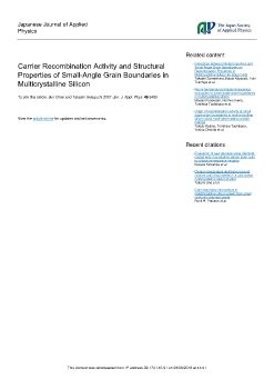 Carrier Recombination Activity and Structural Properties  of Small-Angle Grain Boundaries in Multicrystalline Silicon