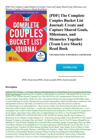 [pdf] the complete couples bucket list journal create and capture shared goals  milestones  and memo