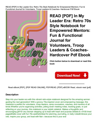 read [pdf] in my leader era retro 70s style notebook for empowered mentors fun & functional journal