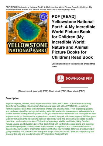 pdf [read] yellowstone national park! a my incredible world picture book for children (my incredible