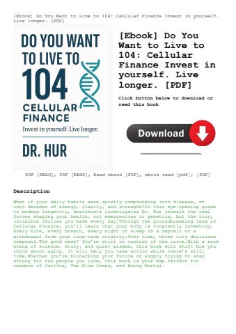 [ebook] do you want to live to 104 cellular finance invest in yourself