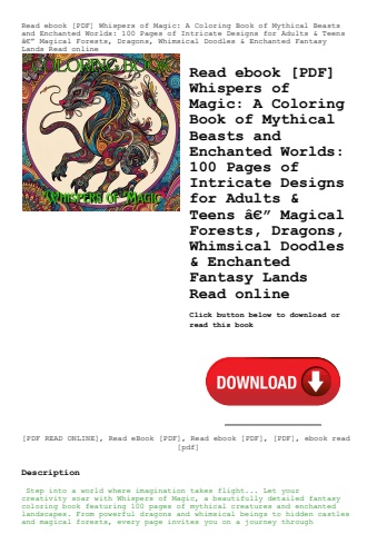 read ebook [pdf] whispers of magic a coloring book of mythical beasts and enchanted worlds 100 pages