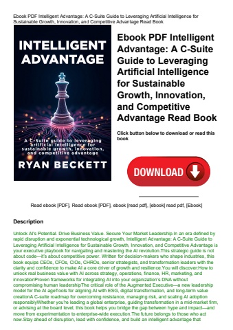 ebook pdf  intelligent advantage a c-suite guide to leveraging artificial intelligence for sustainab