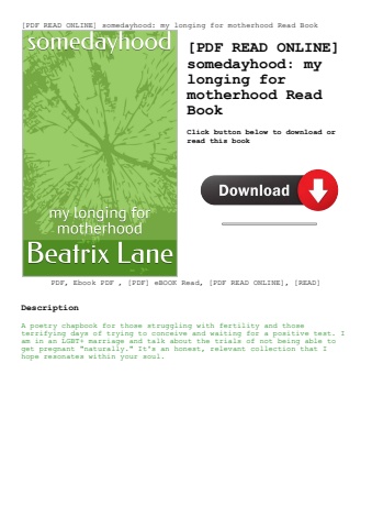 [pdf read online] somedayhood my longing for motherhood read book
