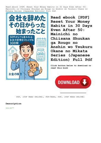 read ebook [pdf] reset your money habits in 30 days even after 50 mainichi no chiisana shuukan ga ro