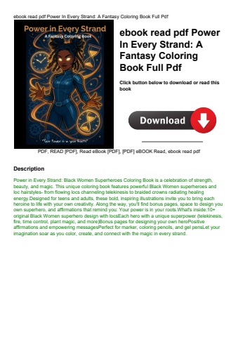 ebook read pdf power in every strand a fantasy coloring book full pdf
