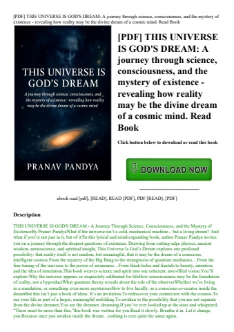 [pdf] this universe is god's dream a journey through science  consciousness  and the mystery of exis