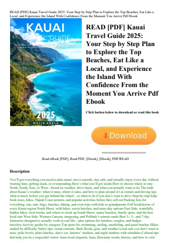 read [pdf] kauai travel guide 2025 your step by step plan to explore the top beaches  eat like a loc