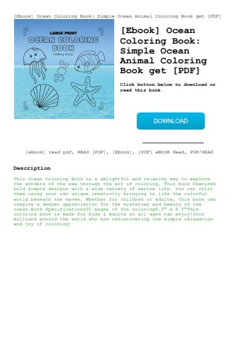 [ebook] ocean coloring book simple ocean animal coloring book get [pdf]