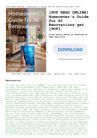 [pdf read online] homeowner's guide for ai renovations get [pdf]