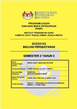 Laporan Kumbang Beras Hasif sn2(npdl)