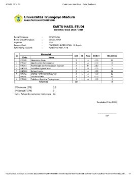 Cetak Kartu Hasil Studi - Portal Akademik