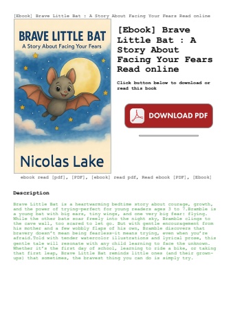 [ebook] brave little bat  a story about facing your fears read online