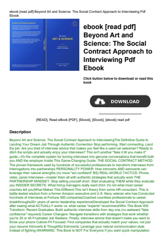 ebook [read pdf] beyond art and science the social contract approach to interviewing pdf ebook