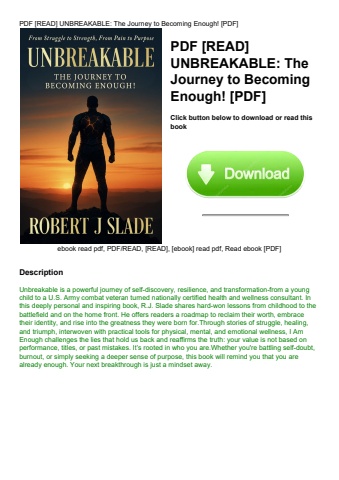 pdf [read] unbreakable the journey to becoming enough! [pdf]