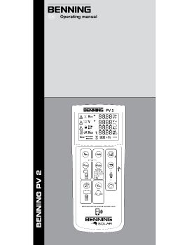 Benning PV2 Manual