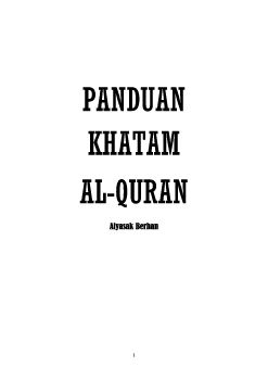 PANDUAN KHATAM ALQURAN 2020