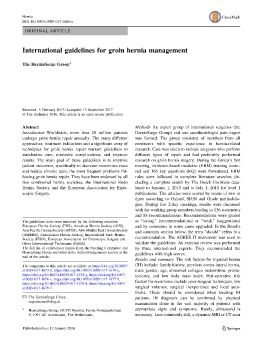 International guidelines for groin hernia management