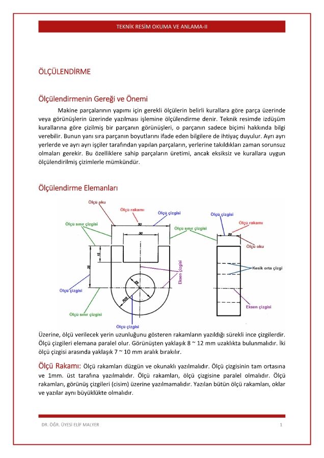 TEKNİK RESİM OKUMA VE ANLAMA-ıı