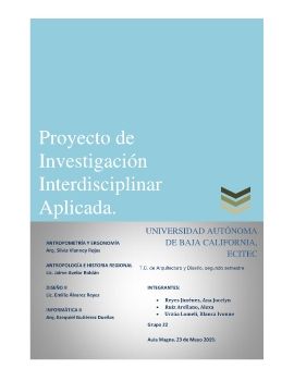 Proyecto de Investigación Interdisciplinar Aplicada.