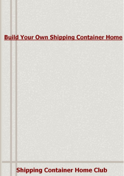 Build Your Own Shipping Container Home E-BOOK SCH Club PDF Download (Free Doc)