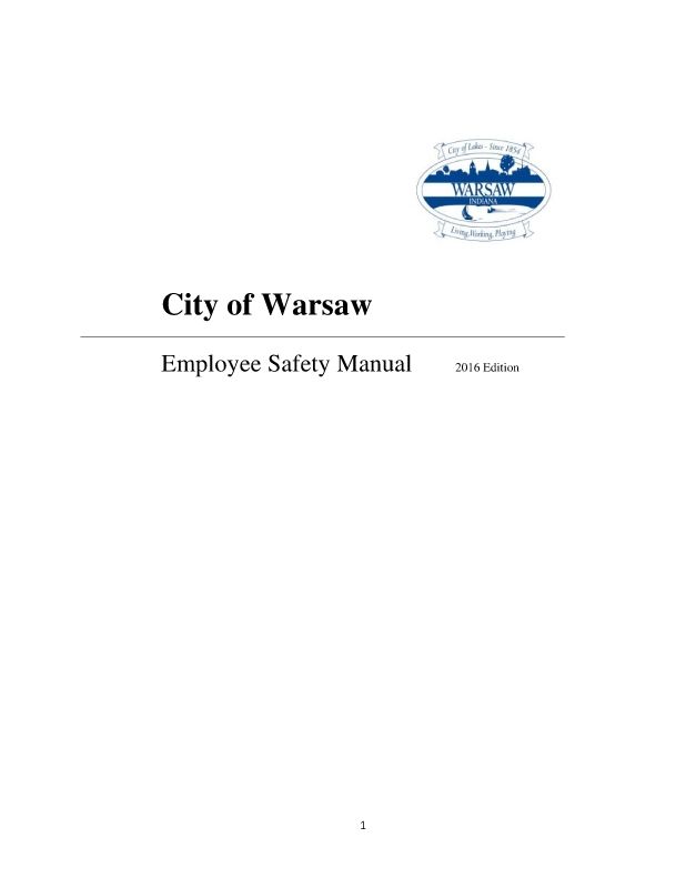 2016 City of Warsaw Safety Manual_Neat