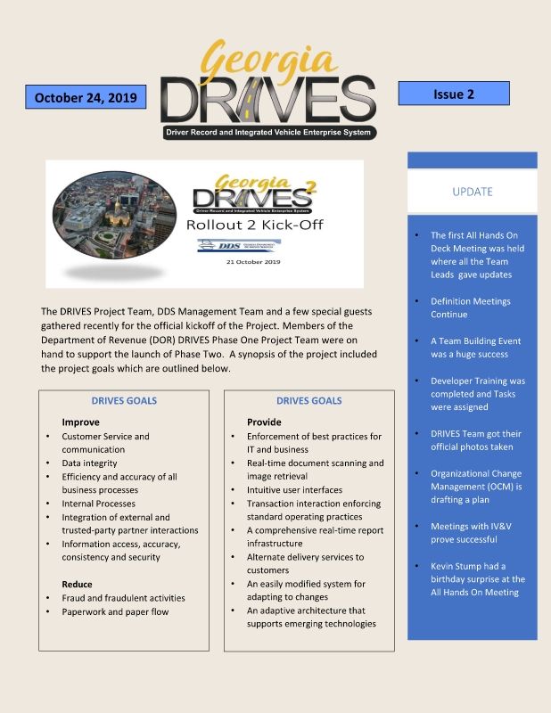DRIVES Newsletter October 24 Issue 2 2019