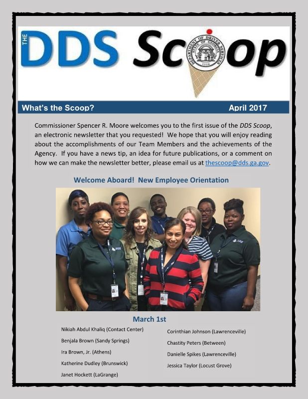 DDS April Newsletter