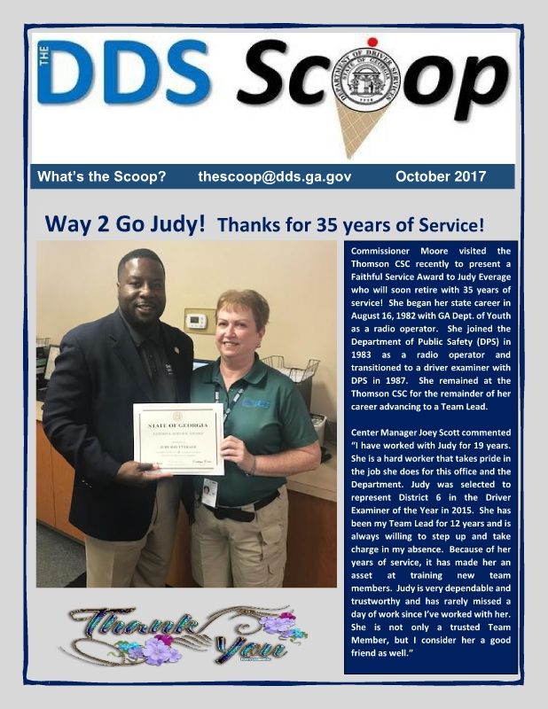 DDS Newsletter The Scoop October 2017