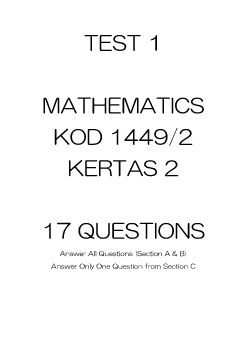 TEST 1 MATHEMATICS PAPER 2