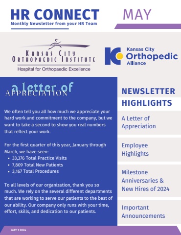 KCOrtho May 2024 Newsletter